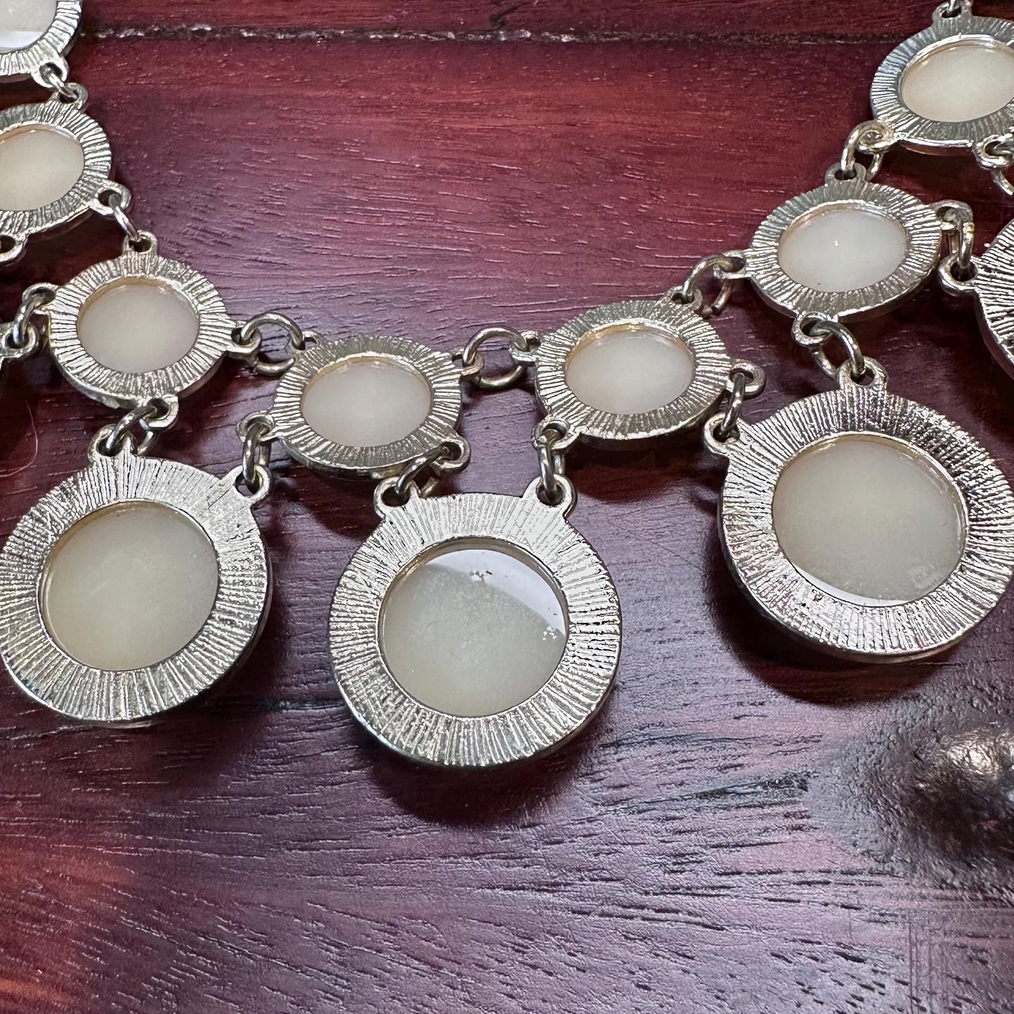 Elegant Beige Cabochon Statement Choker | Cream & Gold Tone Dot Necklace for Formal Events