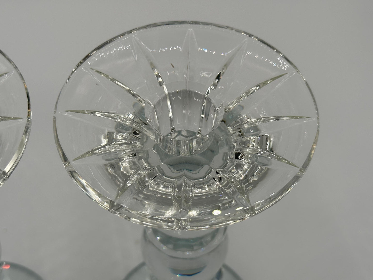 Elegant Crystal Glass Candlestick Holders: Stacked Orb Stem for Taper Candles, Vintage-Inspired Décor