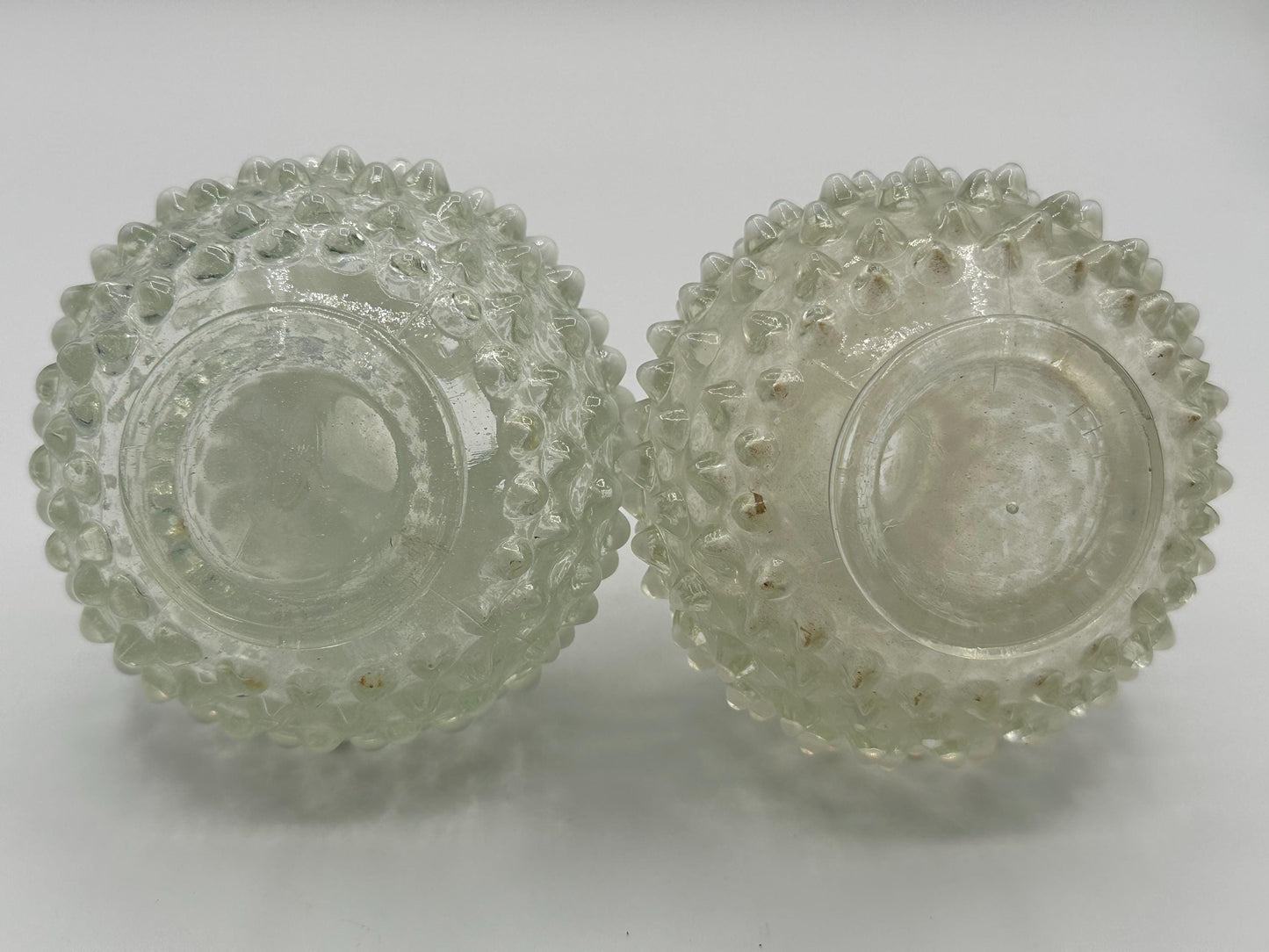 Vintage Fenton Opalescent Hobnail Glass Bottles: Collectible Decor Pieces without Lids