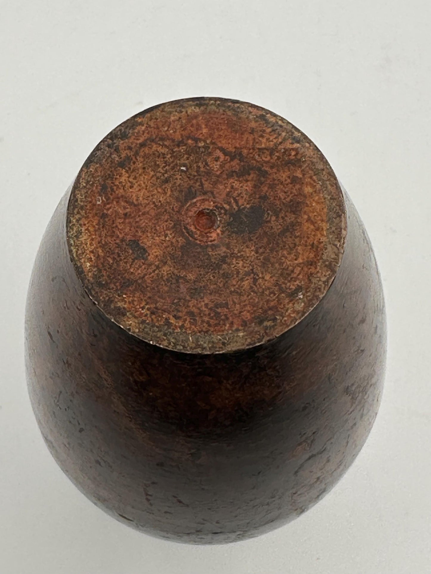Vintage Solid Brass Vase Made in India - Brown Patina Metal Decor Antique Bohemian Home Accent