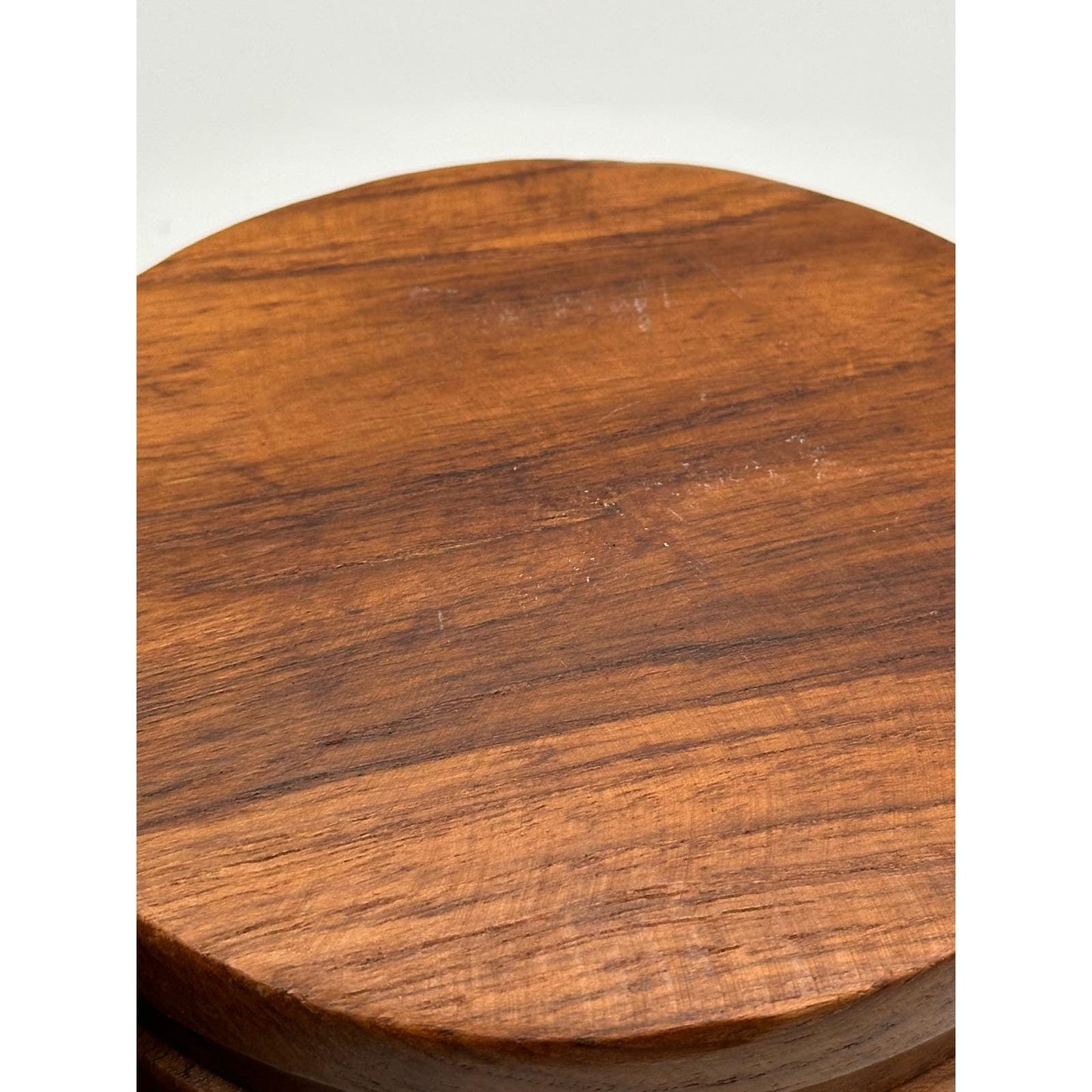 Vintage Teak Wood Serving Bowls Set of 2 - Mid Century Modern Solid Wooden Kitchen Decor