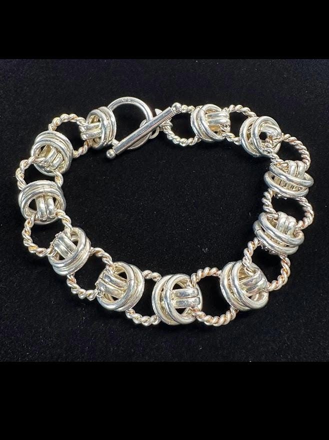 Bold Sterling Silver Chunky Chain Bracelet: Handcrafted Statement Link Jewelry for Men and Women