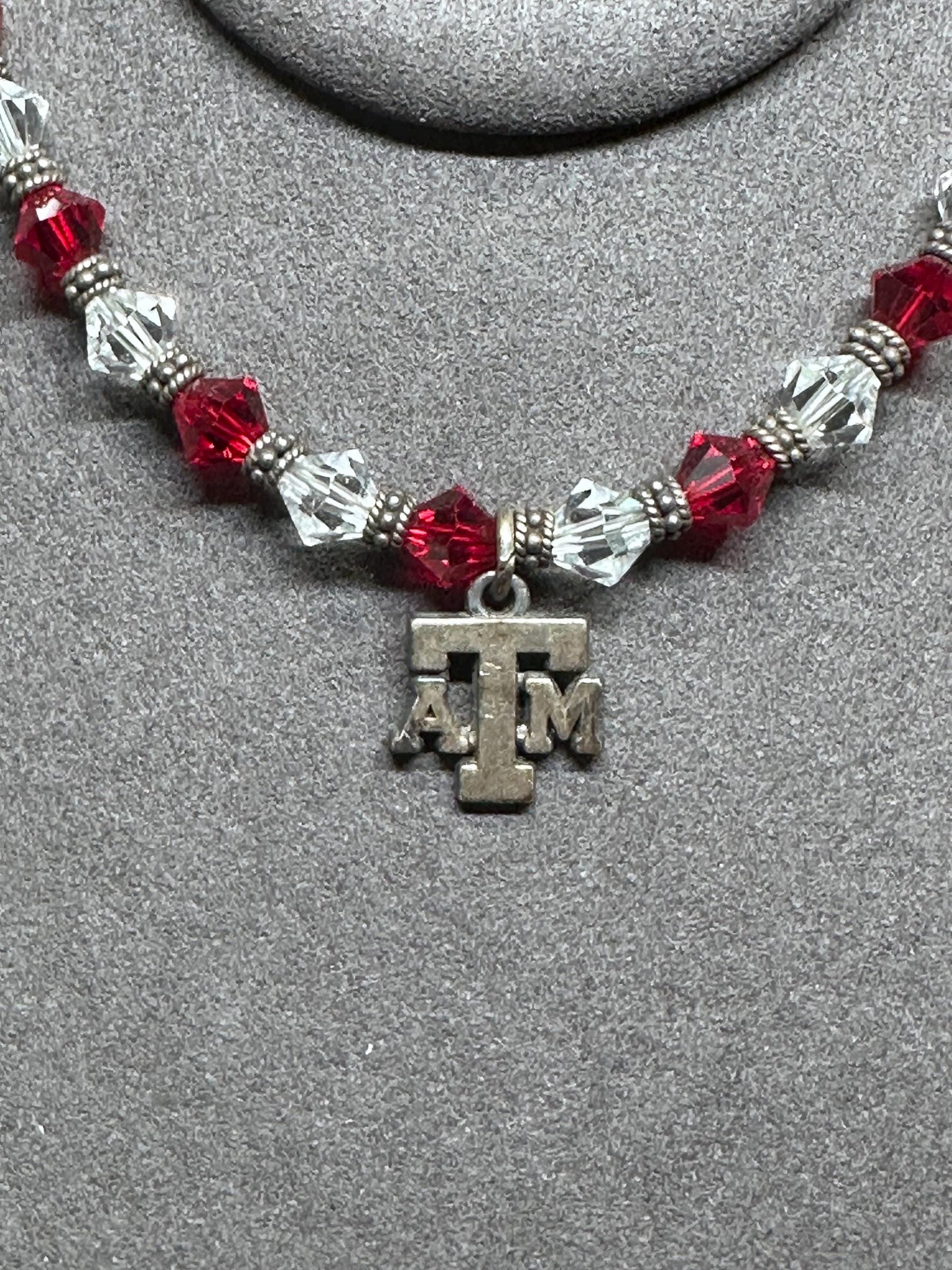 Texas A&M Aggie Spirit Beaded Bracelet Maroon and White College Jewelry for Fans and Alumni