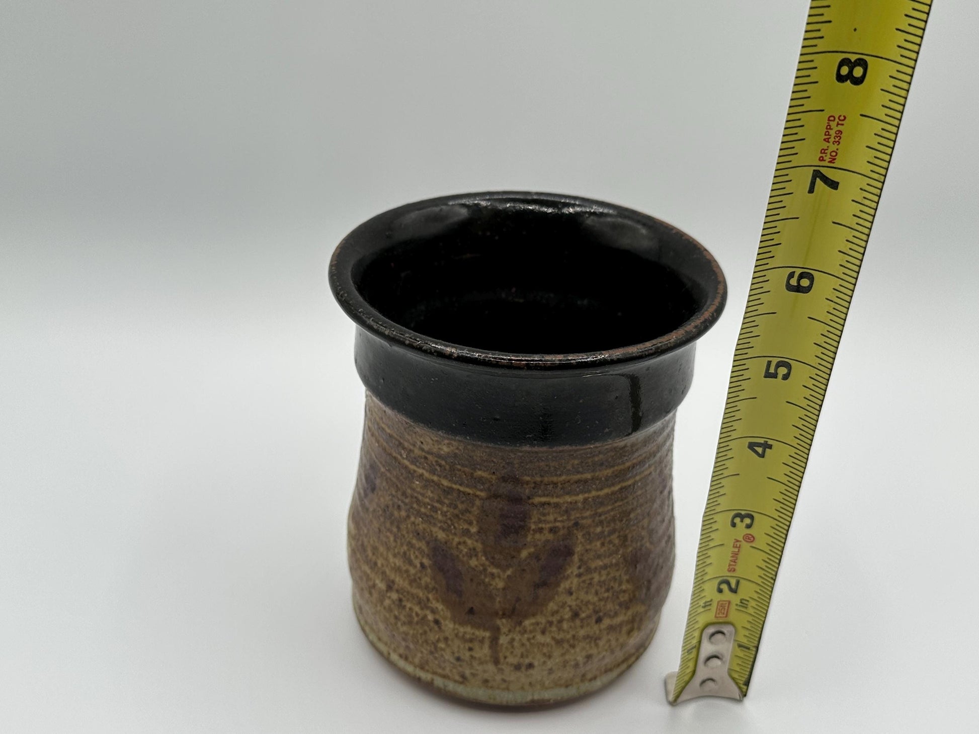 Artisanal Wabi-Sabi Pottery Tumbler: Rustic Brown Glazed Ceramic Cup for Boho & Mid-Century Modern Décor