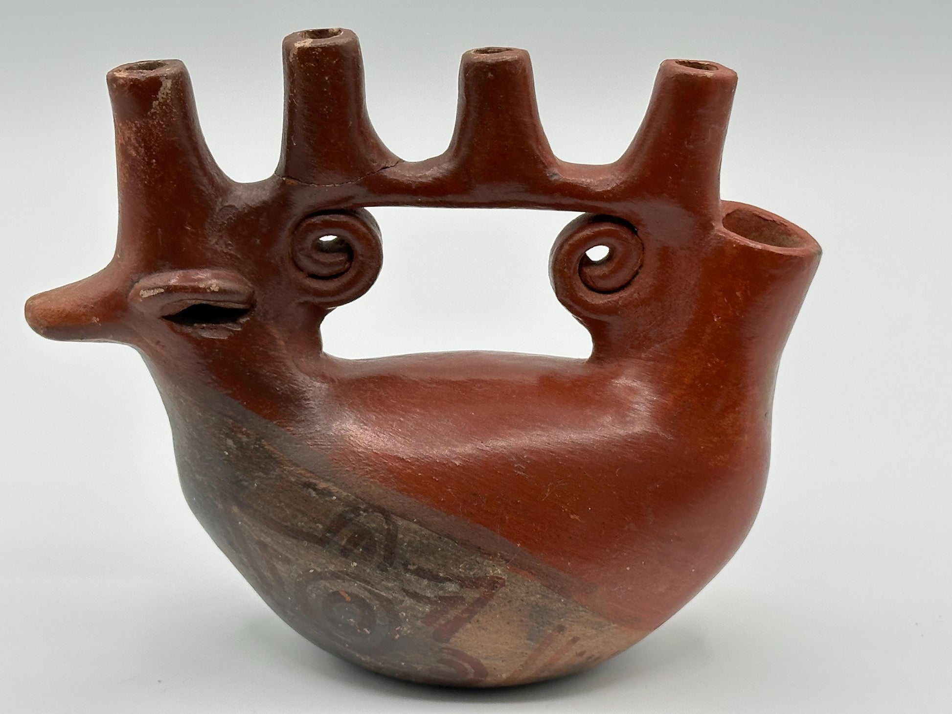 Vintage Southwestern Deer Pottery Vessel: Rustic Folk Art Sculpture, Handcrafted Ceramic Collectible