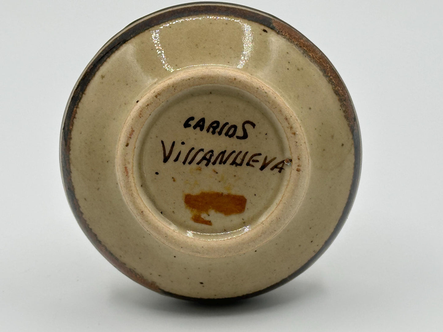 Handcrafted Mexican Folk Art Ceramic Vase - Rustic Earthenware Pottery by Carlos Villanueva