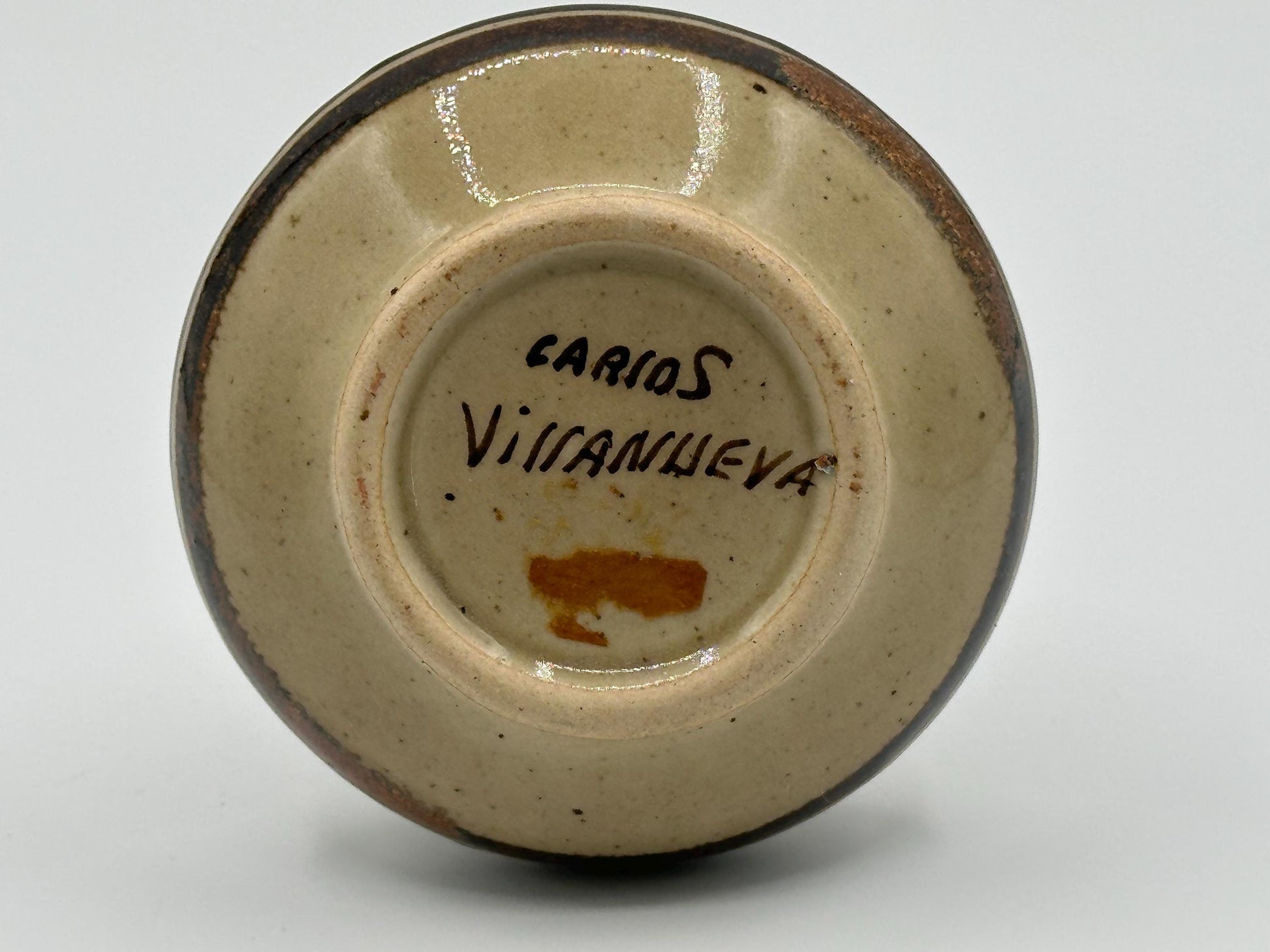 Handcrafted Mexican Folk Art Ceramic Vase - Rustic Earthenware Pottery by Carlos Villanueva