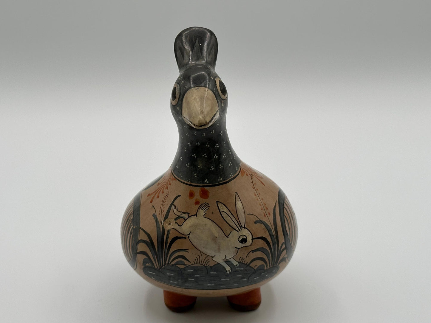 Hand-Painted Folk Art Ceramic Bird Figurine - Unique Mexican-Inspired Pottery Sculpture for Boho Decor