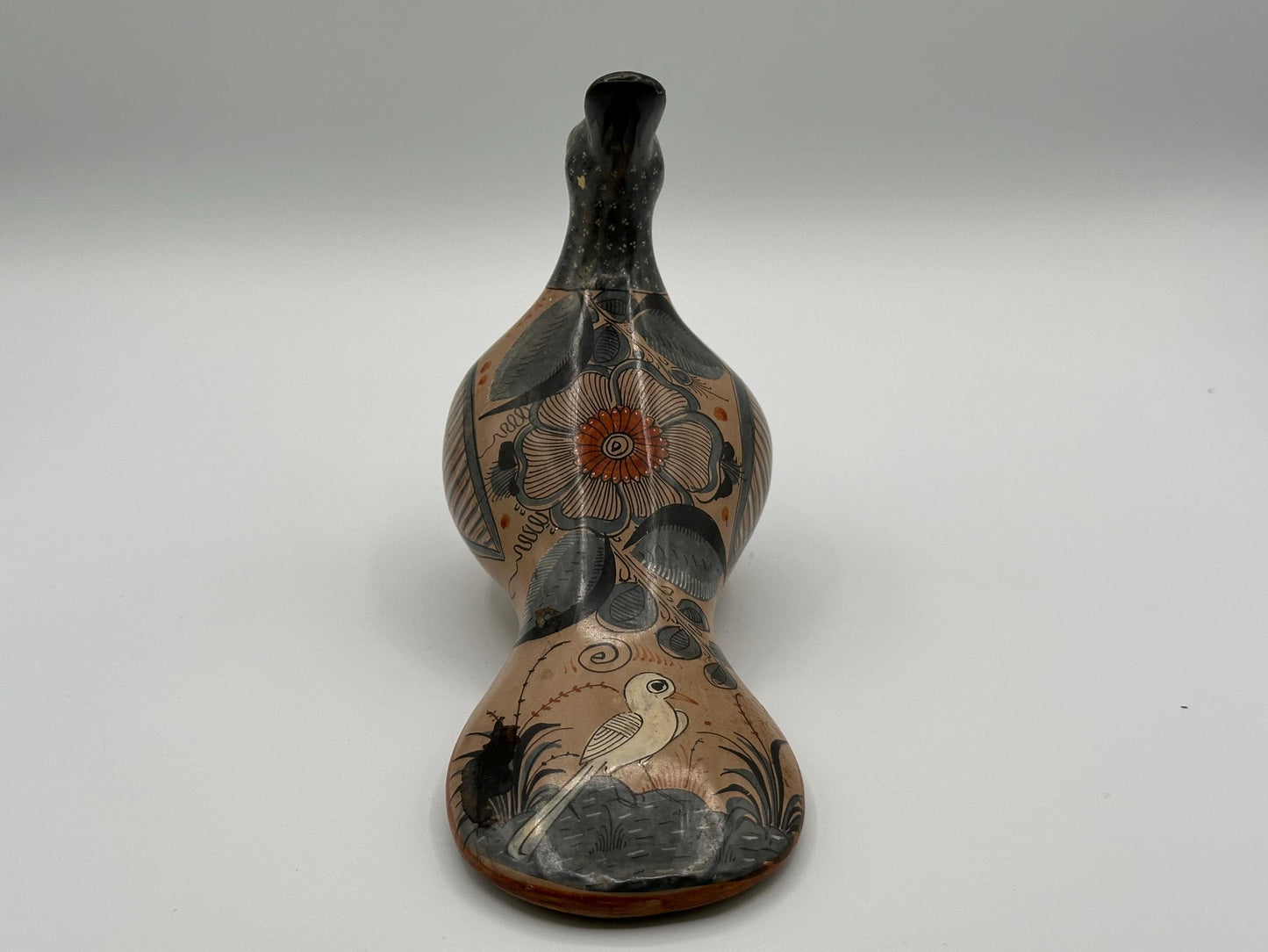 Hand-Painted Folk Art Ceramic Bird Figurine - Unique Mexican-Inspired Pottery Sculpture for Boho Decor