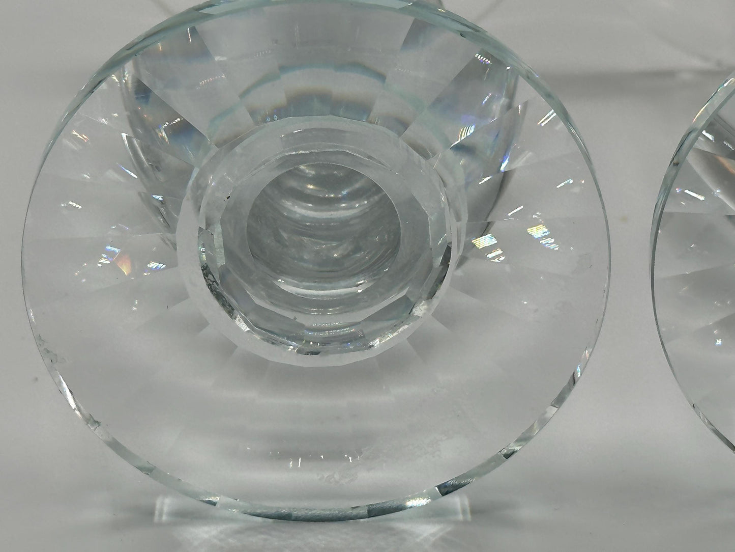 Elegant Crystal Glass Candlestick Holders: Stacked Orb Stem for Taper Candles, Vintage-Inspired Décor