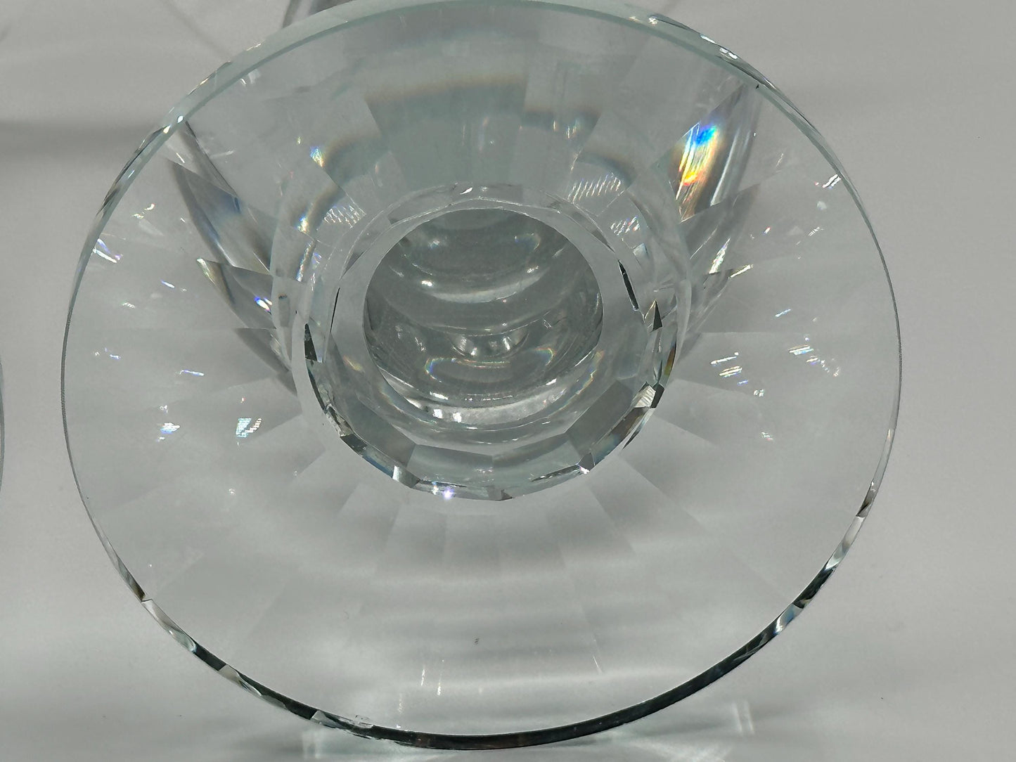 Elegant Crystal Glass Candlestick Holders: Stacked Orb Stem for Taper Candles, Vintage-Inspired Décor