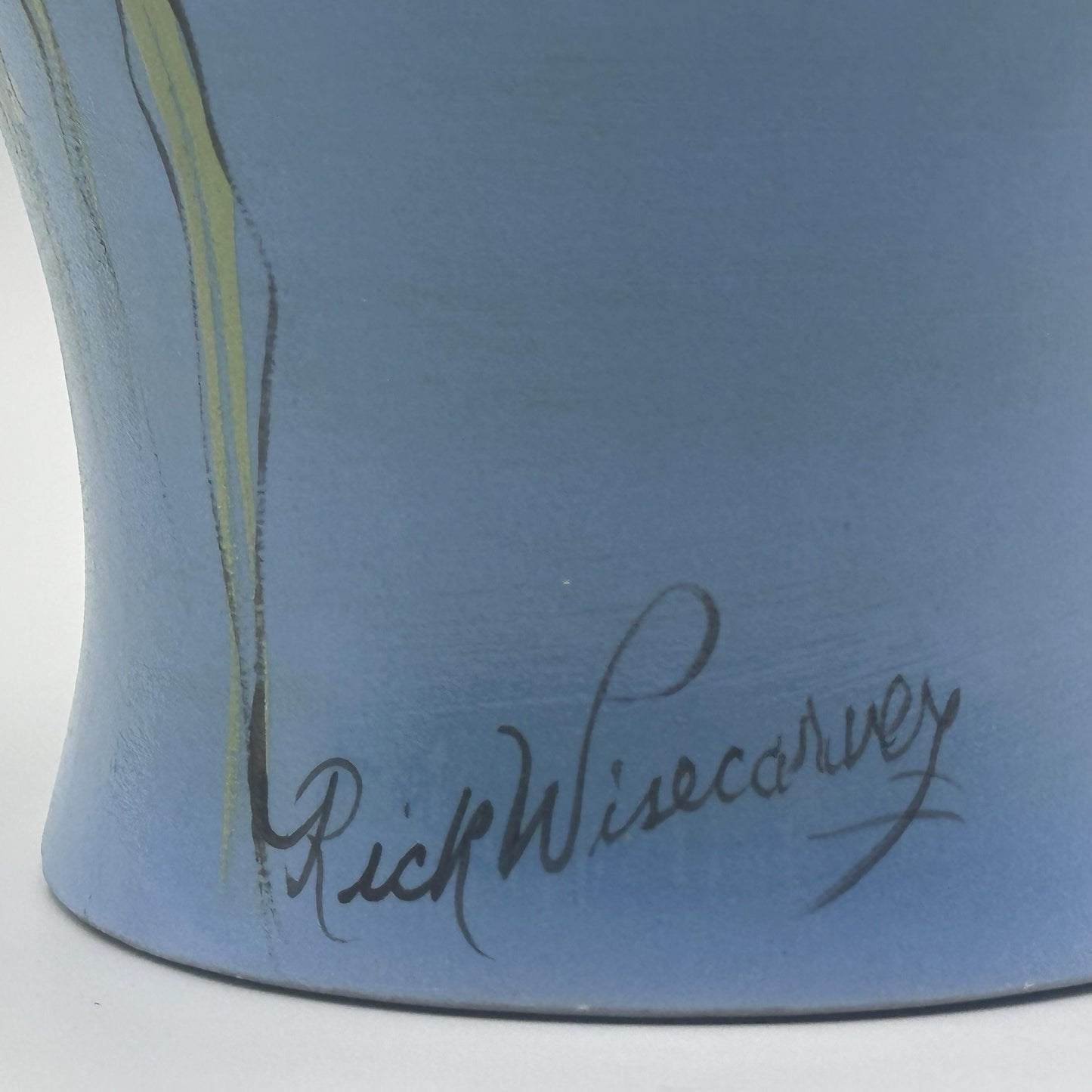 Rick Wisecarver's Handcrafted Tropical Bird Ceramic Vase - Collectible Ohio Studio Pottery Art