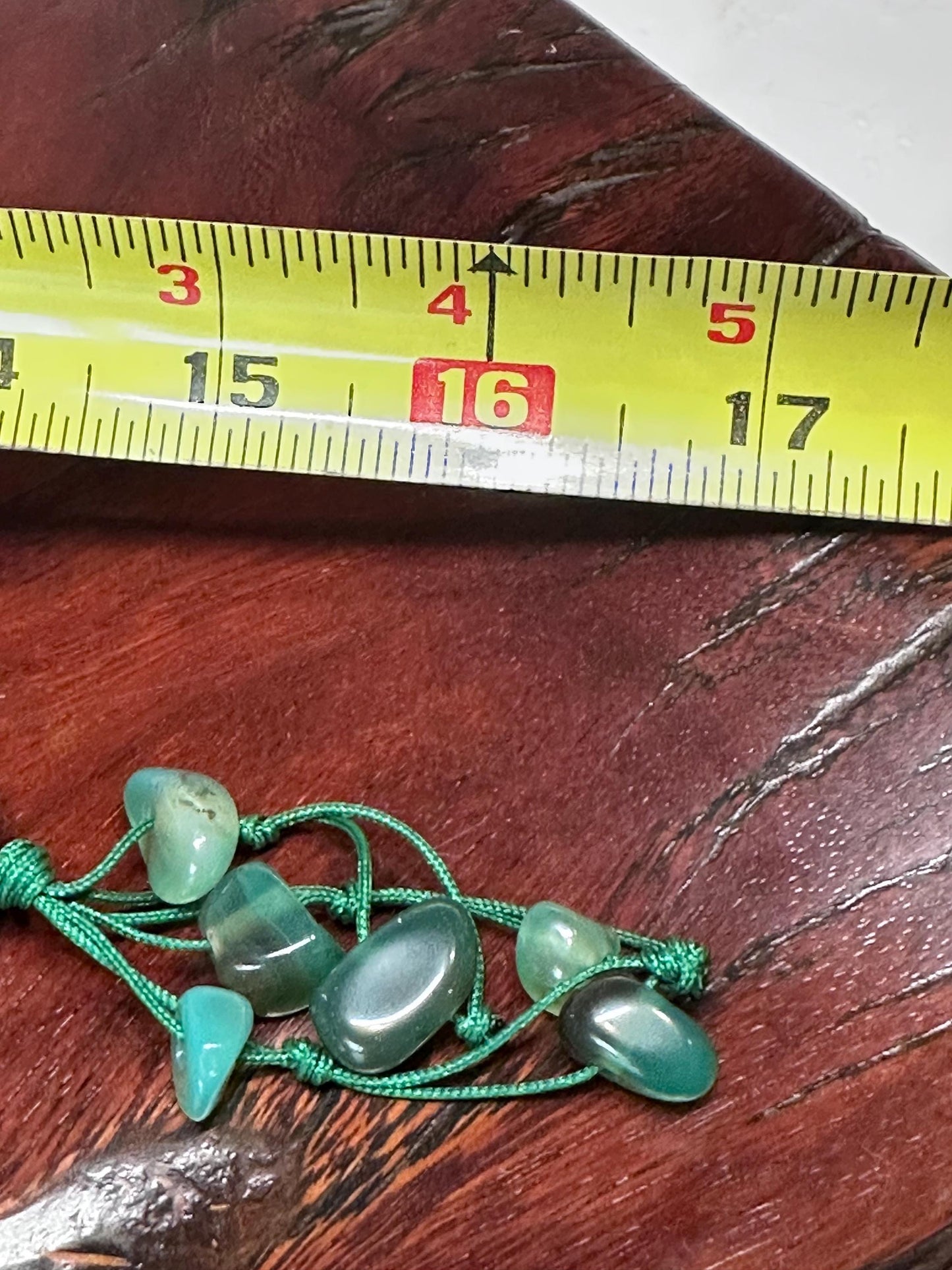 Elegant Vintage Silk Thread Necklace with Green Stone Beads - Antique Handcrafted Jewelry