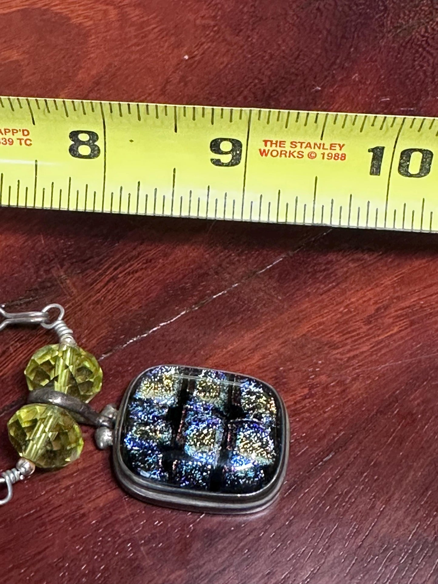 Shimmering Dichroic Glass Pendant: Handcrafted Artisan Jewelry for Elegant Everyday Wear