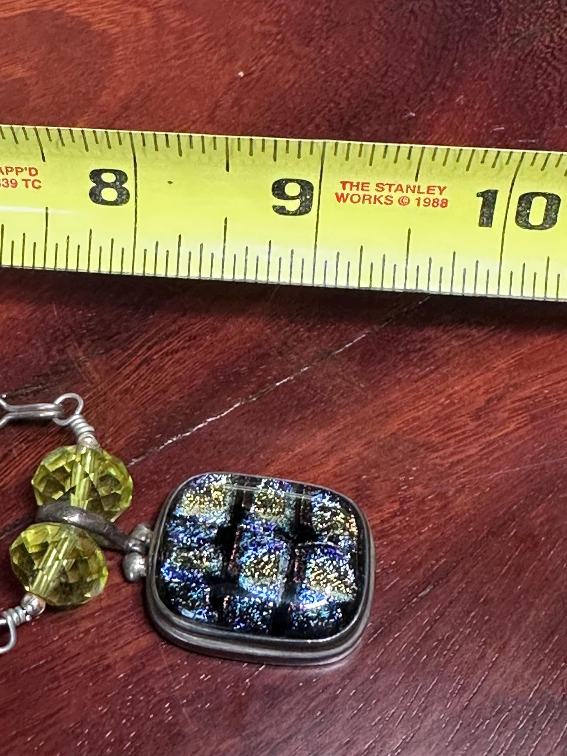 Shimmering Dichroic Glass Pendant: Handcrafted Artisan Jewelry for Elegant Everyday Wear