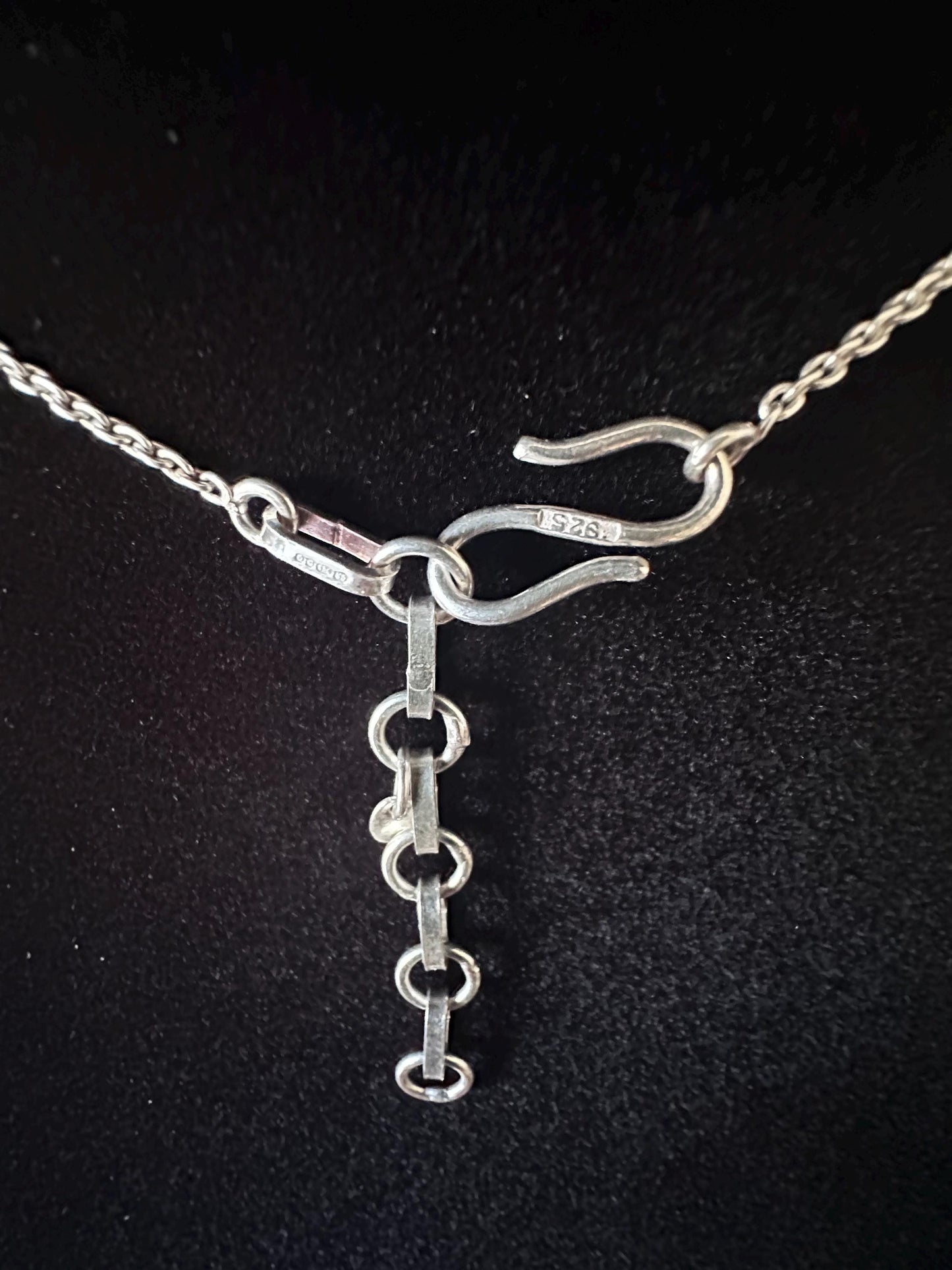 Seraphinite Statement Necklace: Spiritual Crystal Pendant in Sterling Silver - Elegant Natural Stone Jewelry