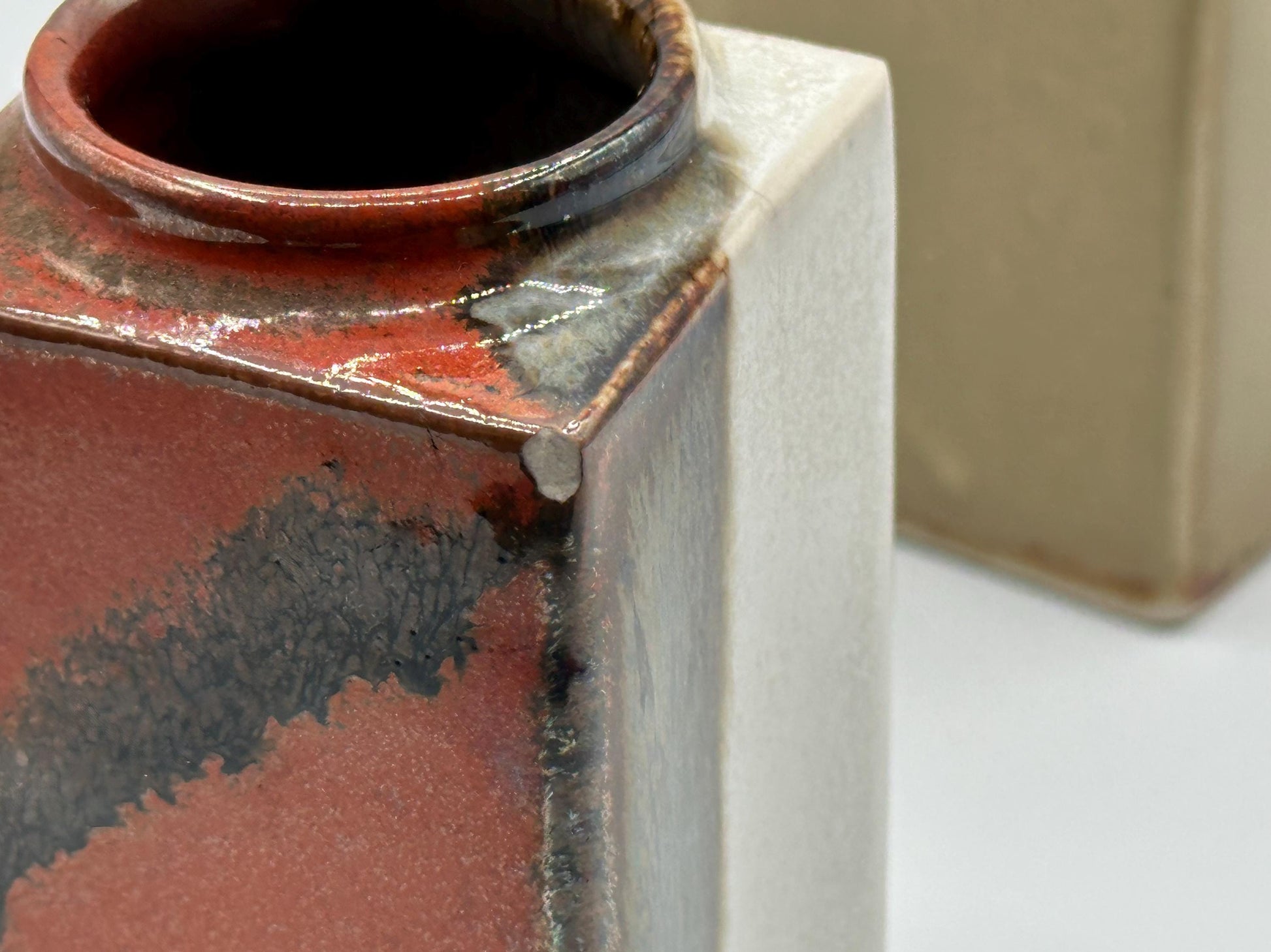Mid-Century Modernist Stoneware Vase Set: Geometric Pottery for Minimalist Home Decor