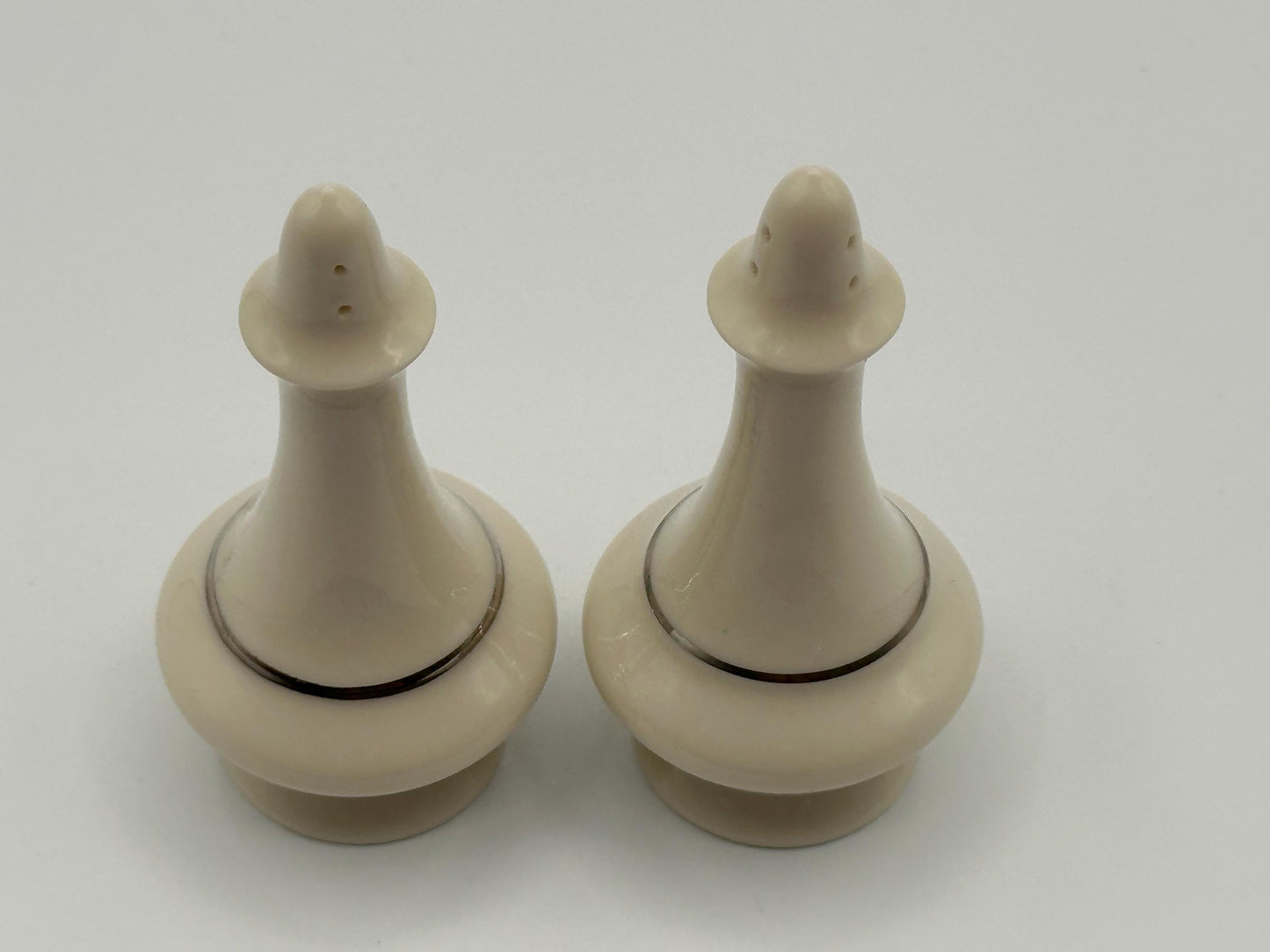 Vintage Lenox Ivory Chess Piece Salt and Pepper Shakers - Mid-Century Modern Kitchenware