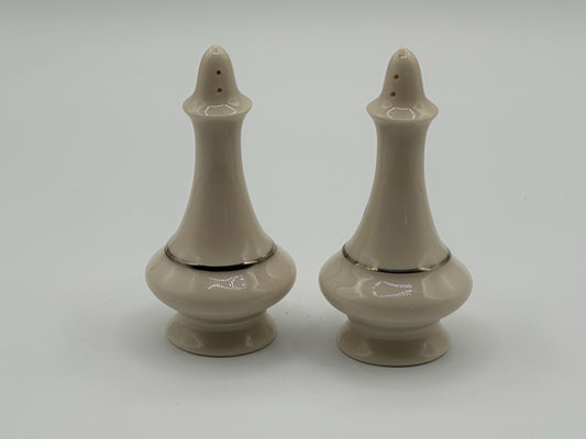 Vintage Lenox Ivory Chess Piece Salt and Pepper Shakers - Mid-Century Modern Kitchenware