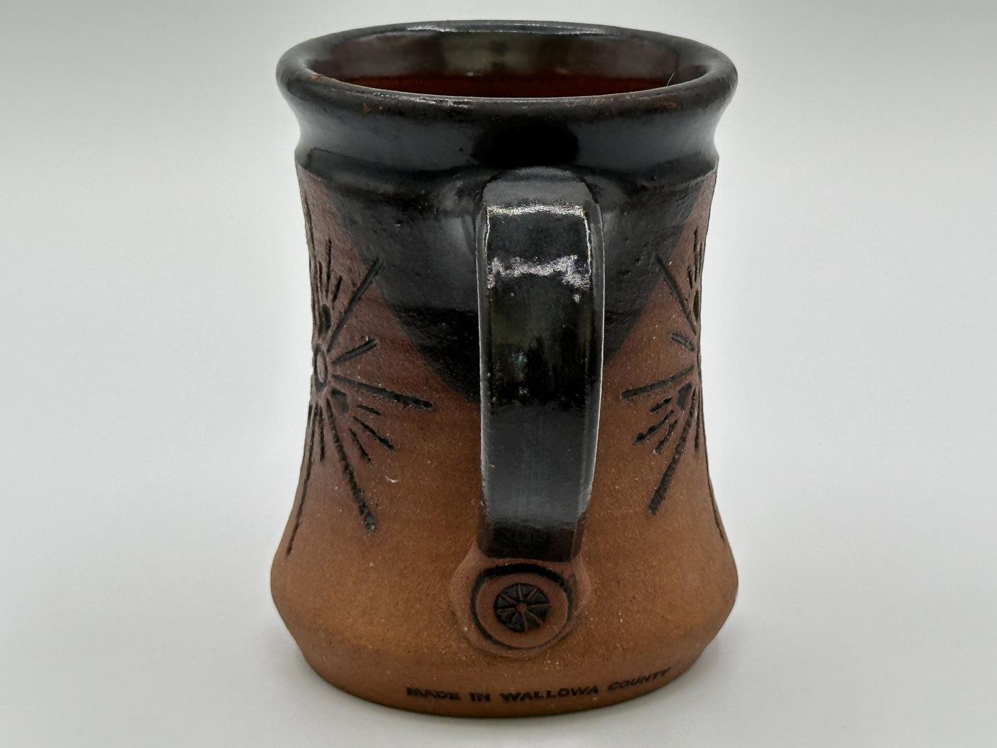 Rustic Ceramic Mug: Handmade Pottery Coffee Cup with Sun & Moon Design - Boho Artisan Drinkware