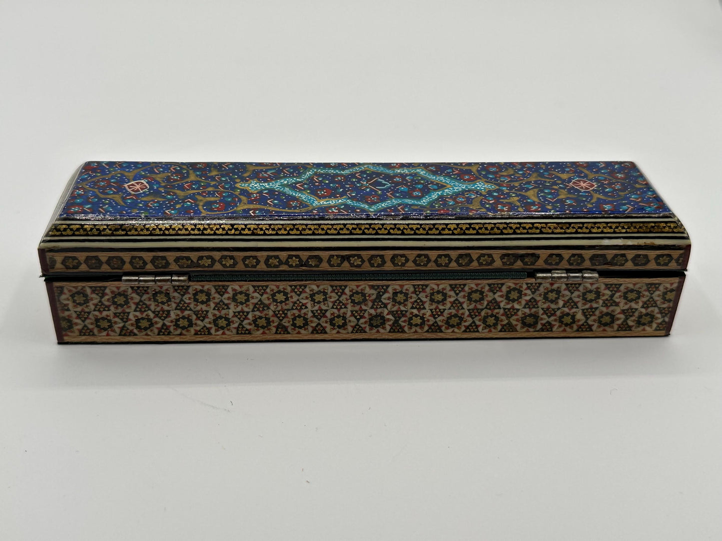 Vintage Boho Wooden Jewelry Box - Colorful Handmade Keepsake Organizer with Lid for Trinkets & Rings