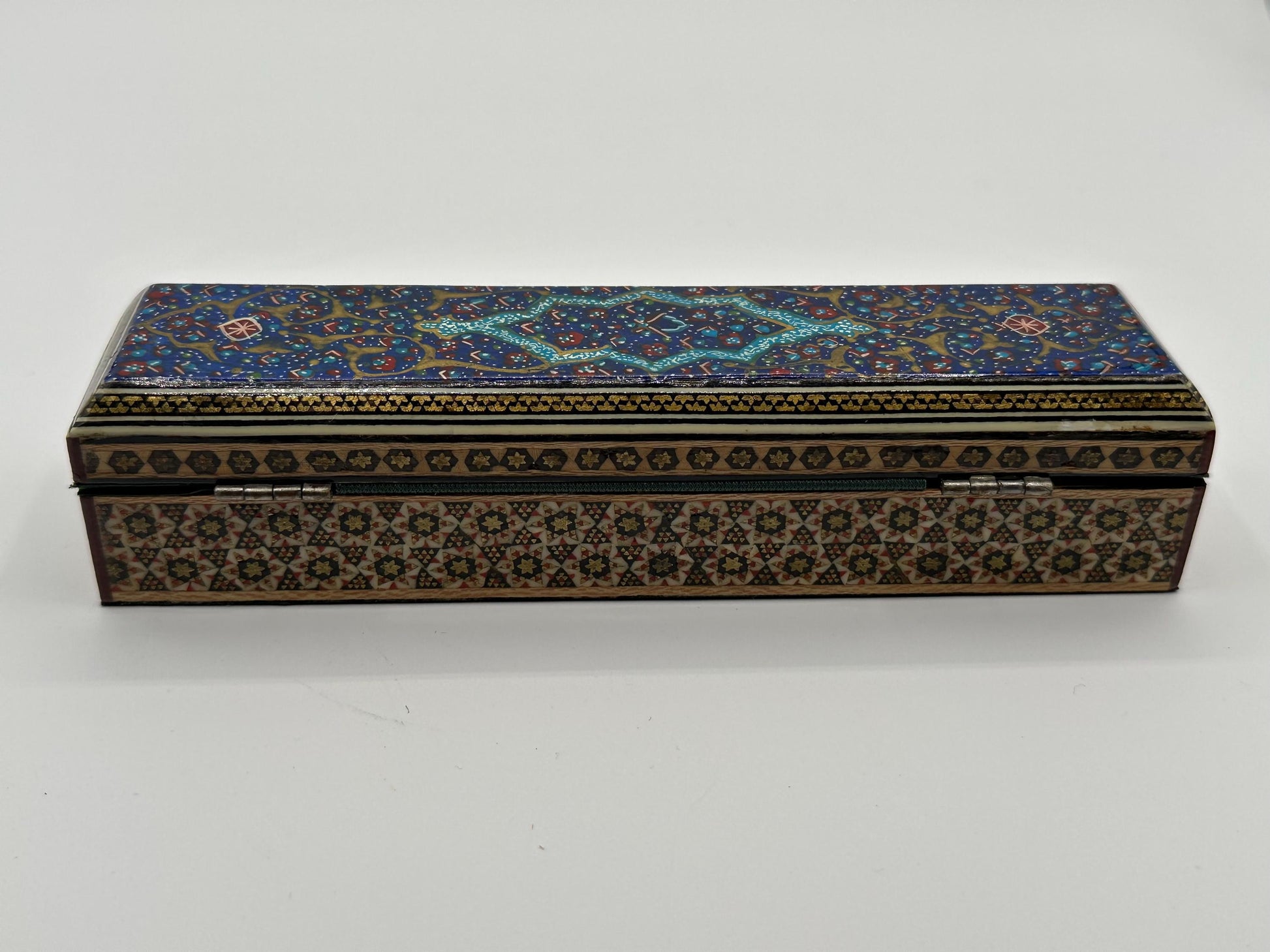 Vintage Boho Wooden Jewelry Box - Colorful Handmade Keepsake Organizer with Lid for Trinkets & Rings