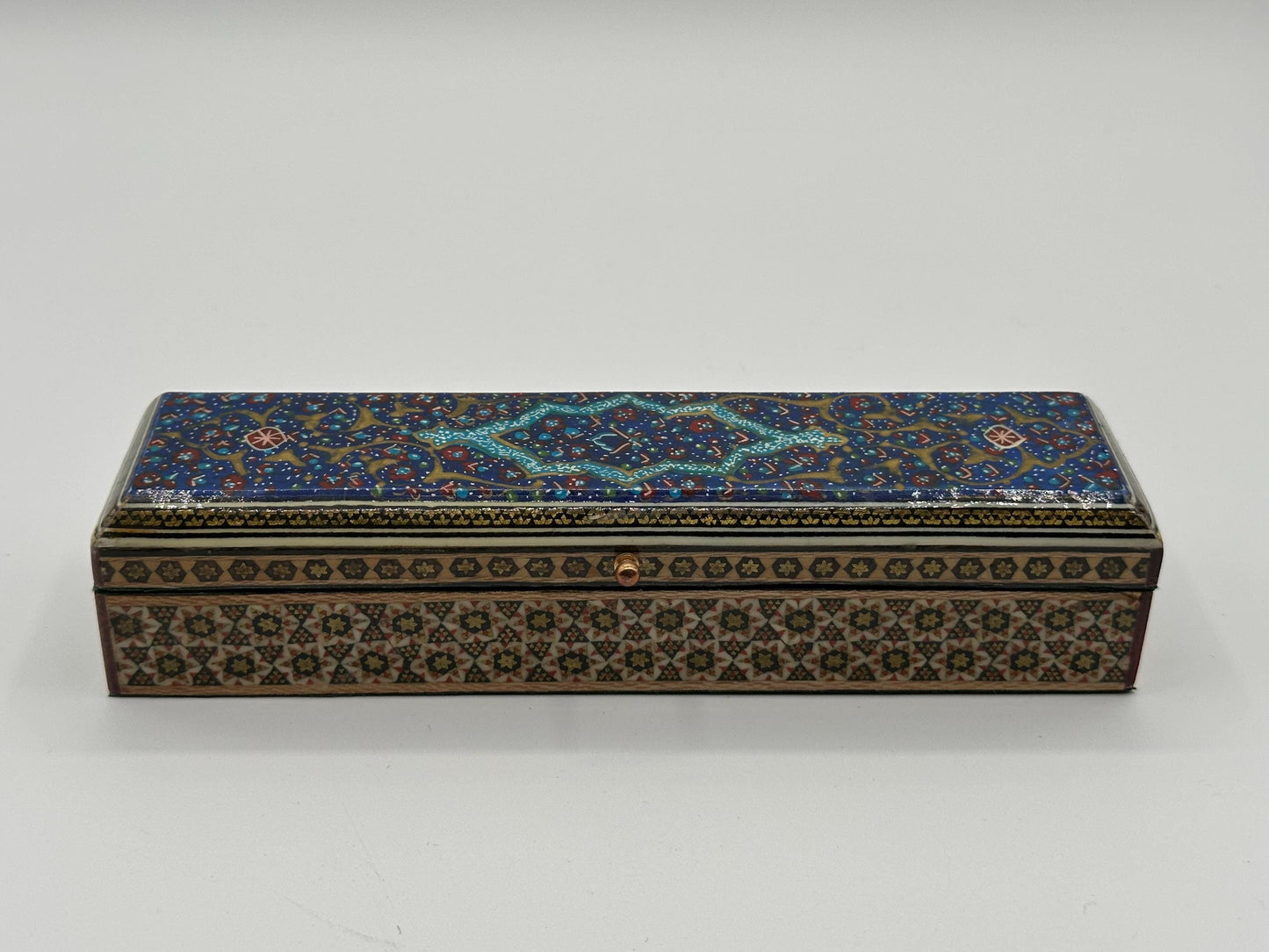 Vintage Boho Wooden Jewelry Box - Colorful Handmade Keepsake Organizer with Lid for Trinkets & Rings