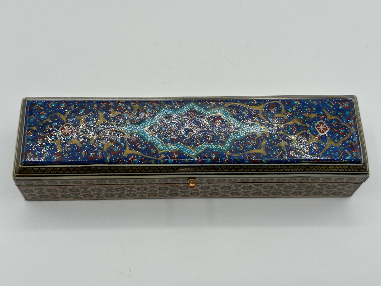 Vintage Boho Wooden Jewelry Box - Colorful Handmade Keepsake Organizer with Lid for Trinkets & Rings