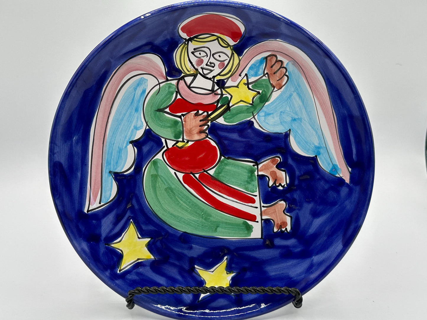 Vintage Italian La Musa Christmas Plates Set - Hand-Painted Ceramic Holiday Tableware (4 Pieces)