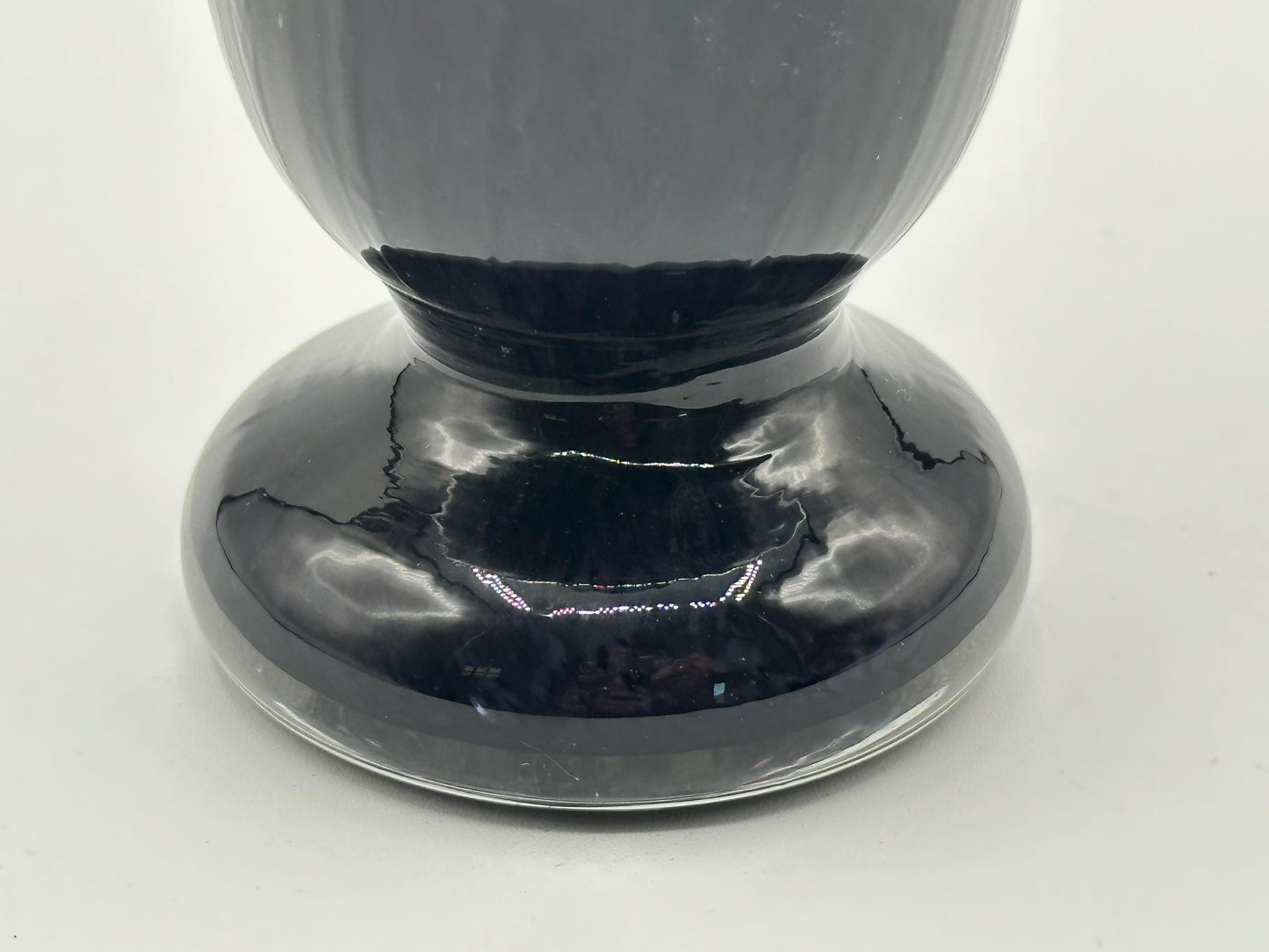Roscoe Handcrafted Dark Purple Art Glass Vase, Signed and Dated Collectible Home Decor