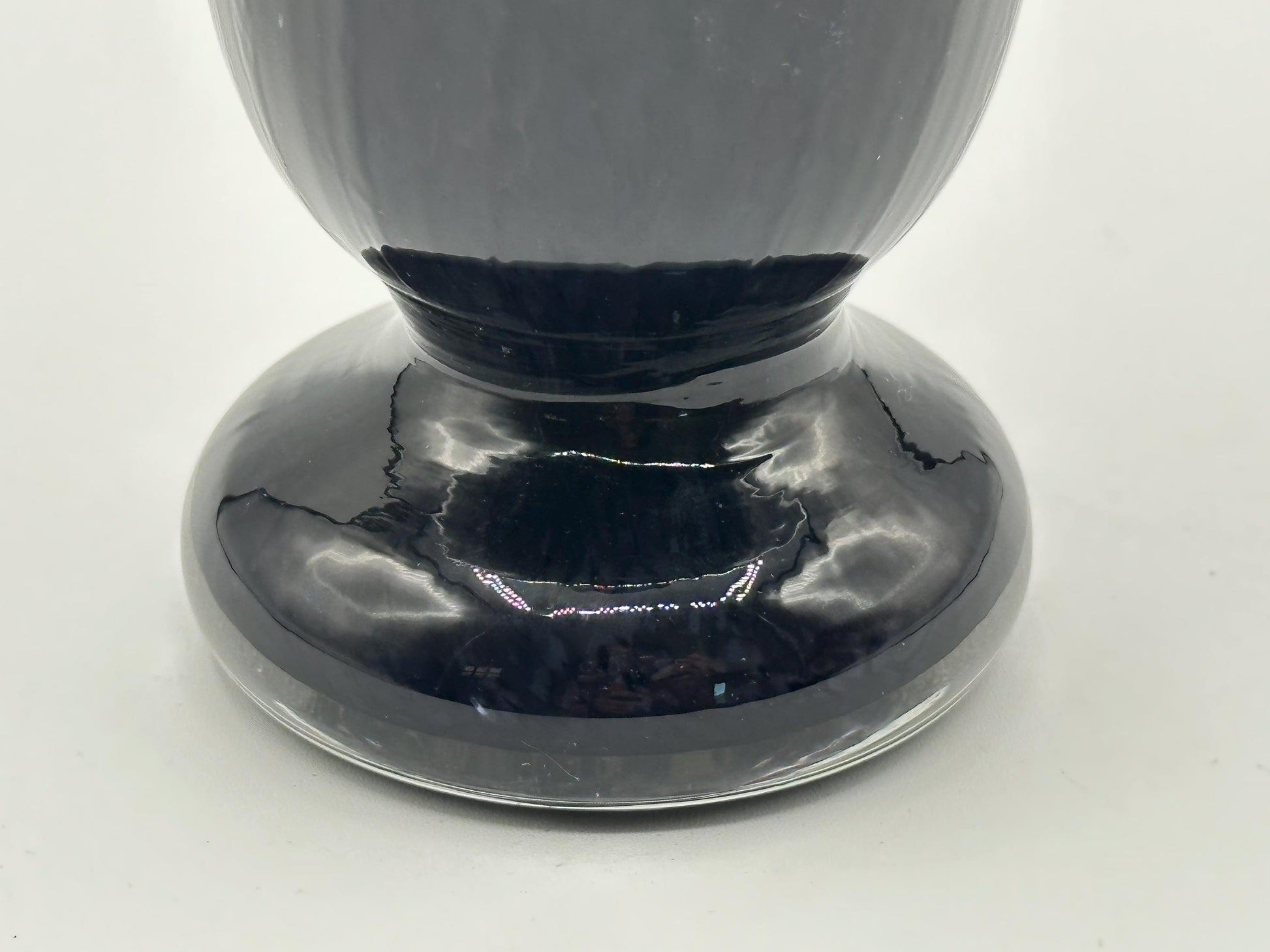 Roscoe Handcrafted Dark Purple Art Glass Vase, Signed and Dated Collectible Home Decor