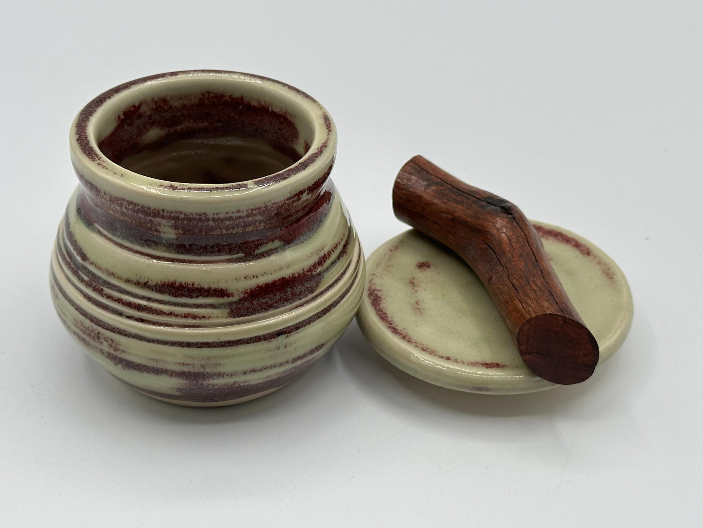 Artisanal Signed Fermentation Crock: Handcrafted Ceramic Pickling Jar with Lid for Kitchen