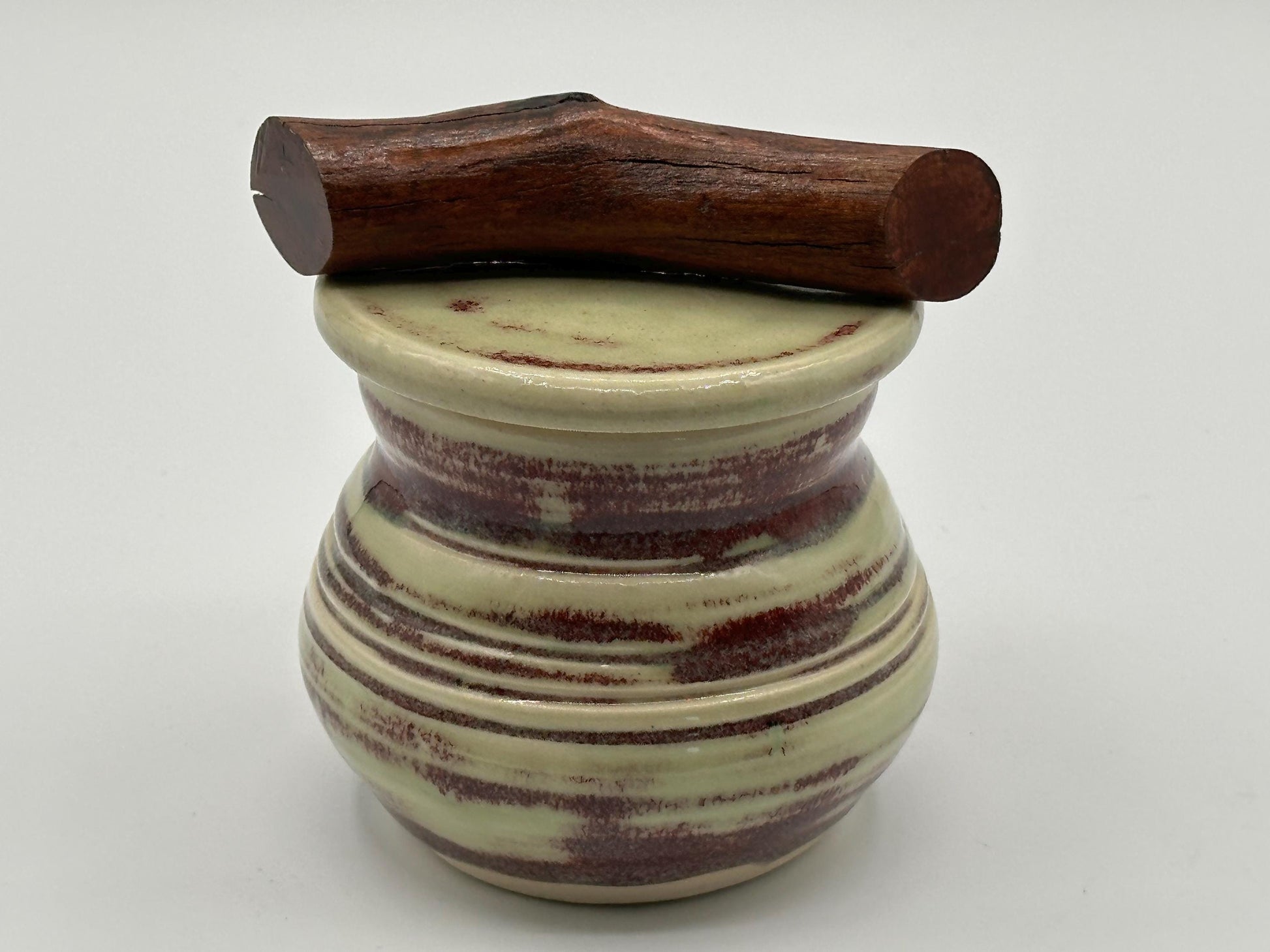 Artisanal Signed Fermentation Crock: Handcrafted Ceramic Pickling Jar with Lid for Kitchen