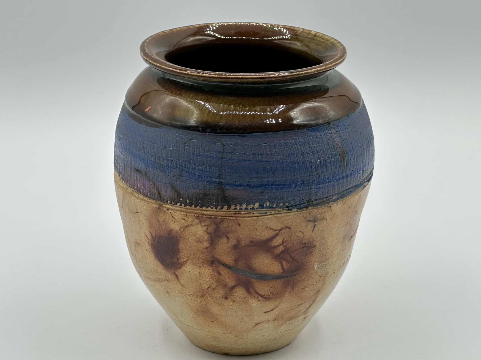 Handcrafted Cobalt Blue Ceramic Vase - Artist Signed Modern Pottery Decor Piece