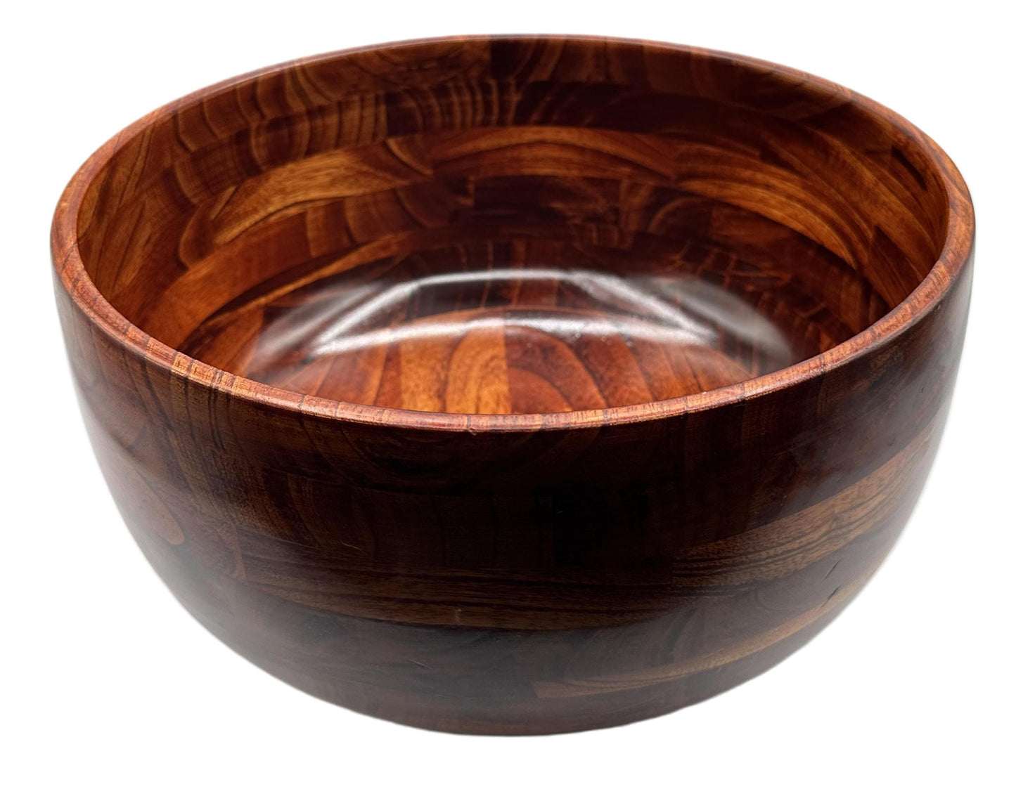 Handcrafted Rustic Wooden Salad Bowl - Eco-Friendly Serving Dish for Kitchen and Dining