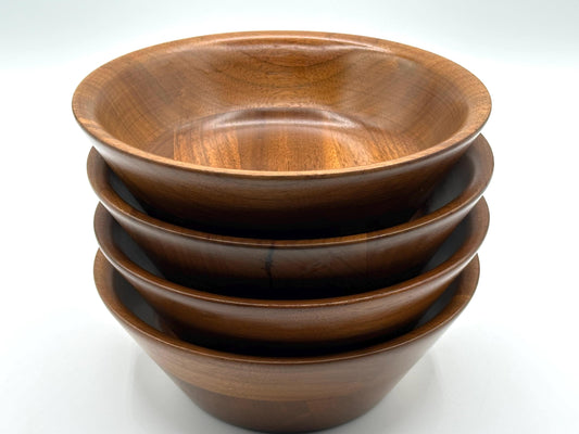 Rustic Handcrafted Wooden Serving Bowls by Kustom Kraft USA - Vintage Kitchen Decor