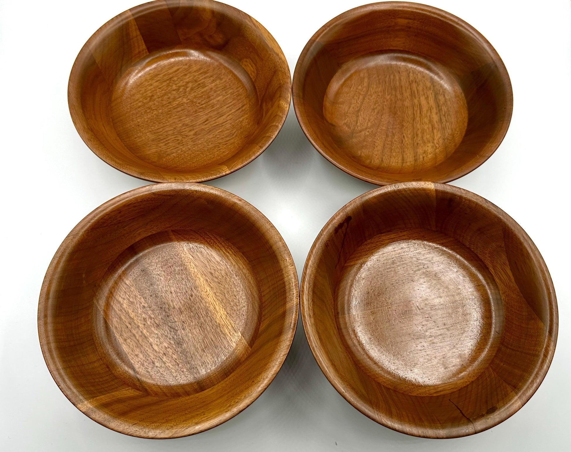 Rustic Handcrafted Wooden Serving Bowls by Kustom Kraft USA - Vintage Kitchen Decor