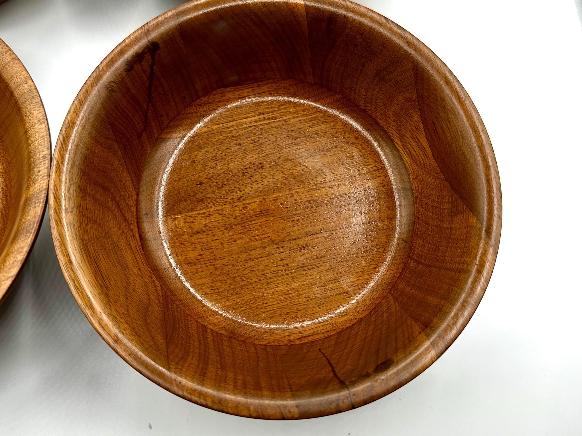 Rustic Handcrafted Wooden Serving Bowls by Kustom Kraft USA - Vintage Kitchen Decor