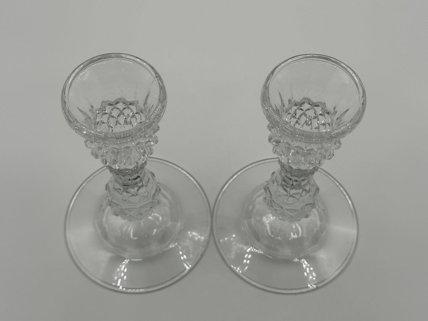Elegant Vintage Cristal d'Arques Lead Crystal Candlestick Holders Set of 2 - French Decor Centerpiece