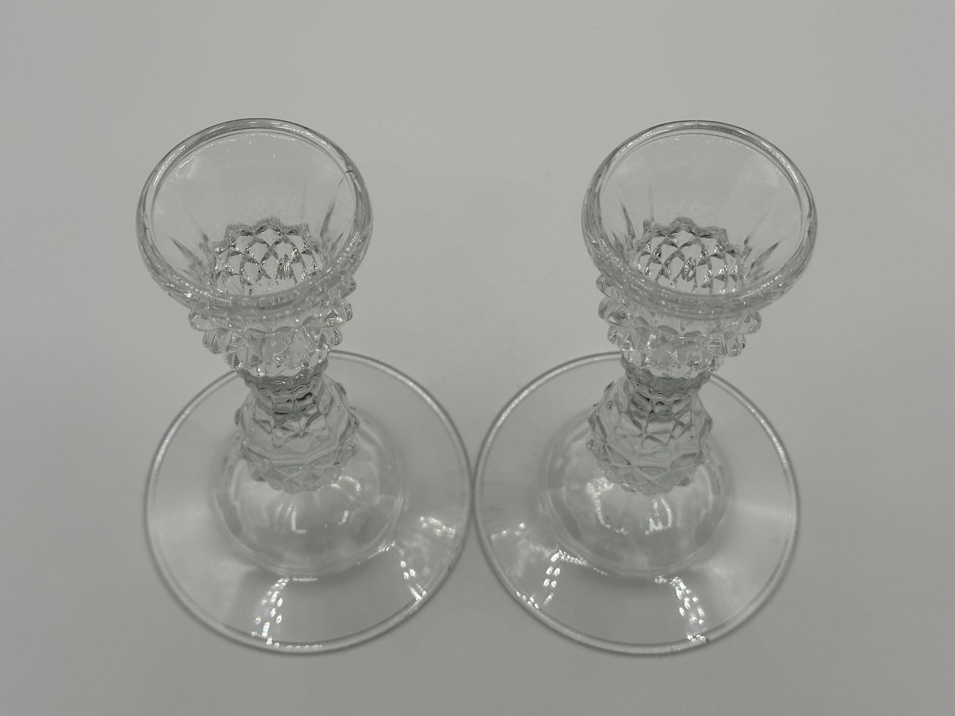 Elegant Vintage Cristal d'Arques Lead Crystal Candlestick Holders Set of 2 - French Decor Centerpiece