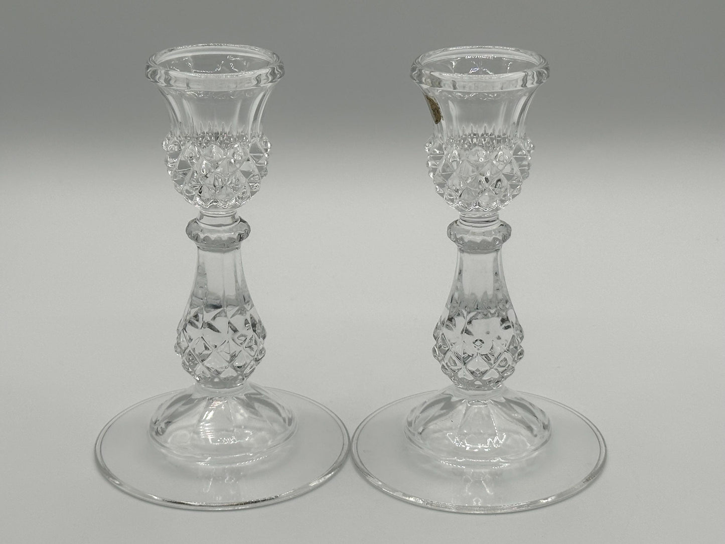 Elegant Vintage Cristal d'Arques Lead Crystal Candlestick Holders Set of 2 - French Decor Centerpiece