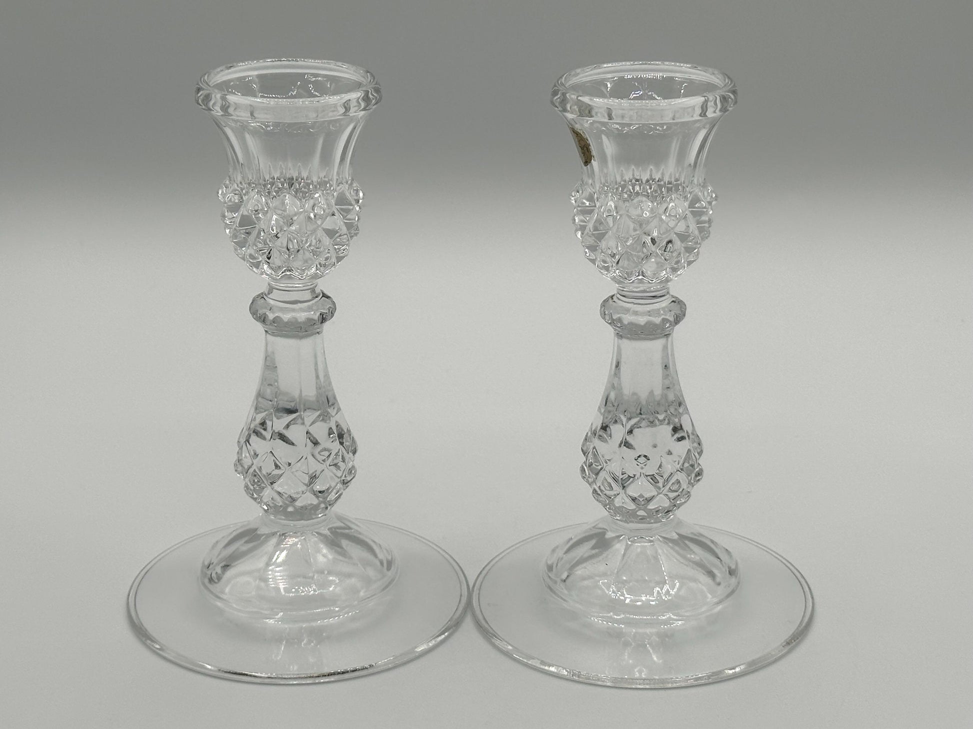 Elegant Vintage Cristal d'Arques Lead Crystal Candlestick Holders Set of 2 - French Decor Centerpiece