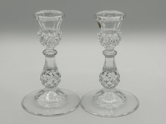 Elegant Vintage Cristal d'Arques Lead Crystal Candlestick Holders Set of 2 - French Decor Centerpiece