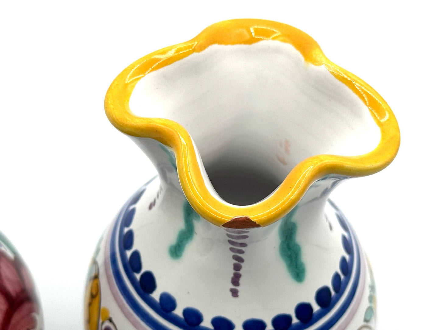 Modra Slov Keramika Pottery Pitcher & Vase Set – Hand Painted Folk Art Boho