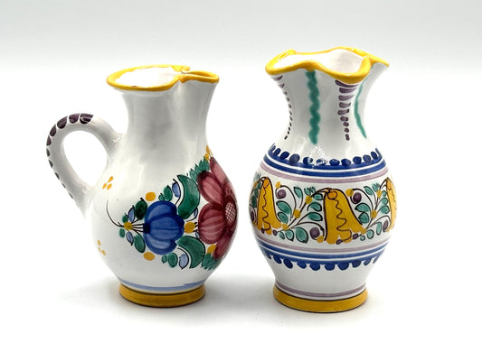 Modra Slov Keramika Pottery Pitcher & Vase Set – Hand Painted Folk Art Boho