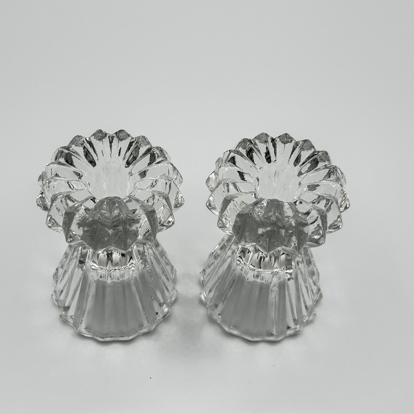 Vintage Mikasa Cut Crystal Taper Candle Holders - Elegant Heavy Glass Stands for Home Décor
