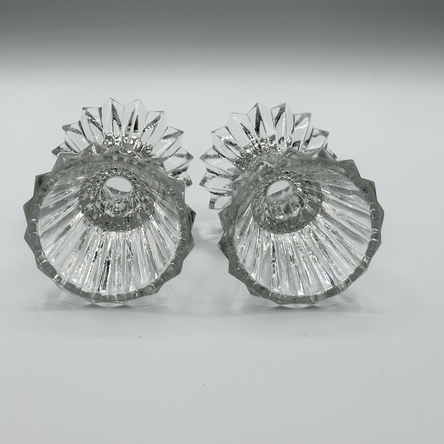 Vintage Mikasa Cut Crystal Taper Candle Holders - Elegant Heavy Glass Stands for Home Décor