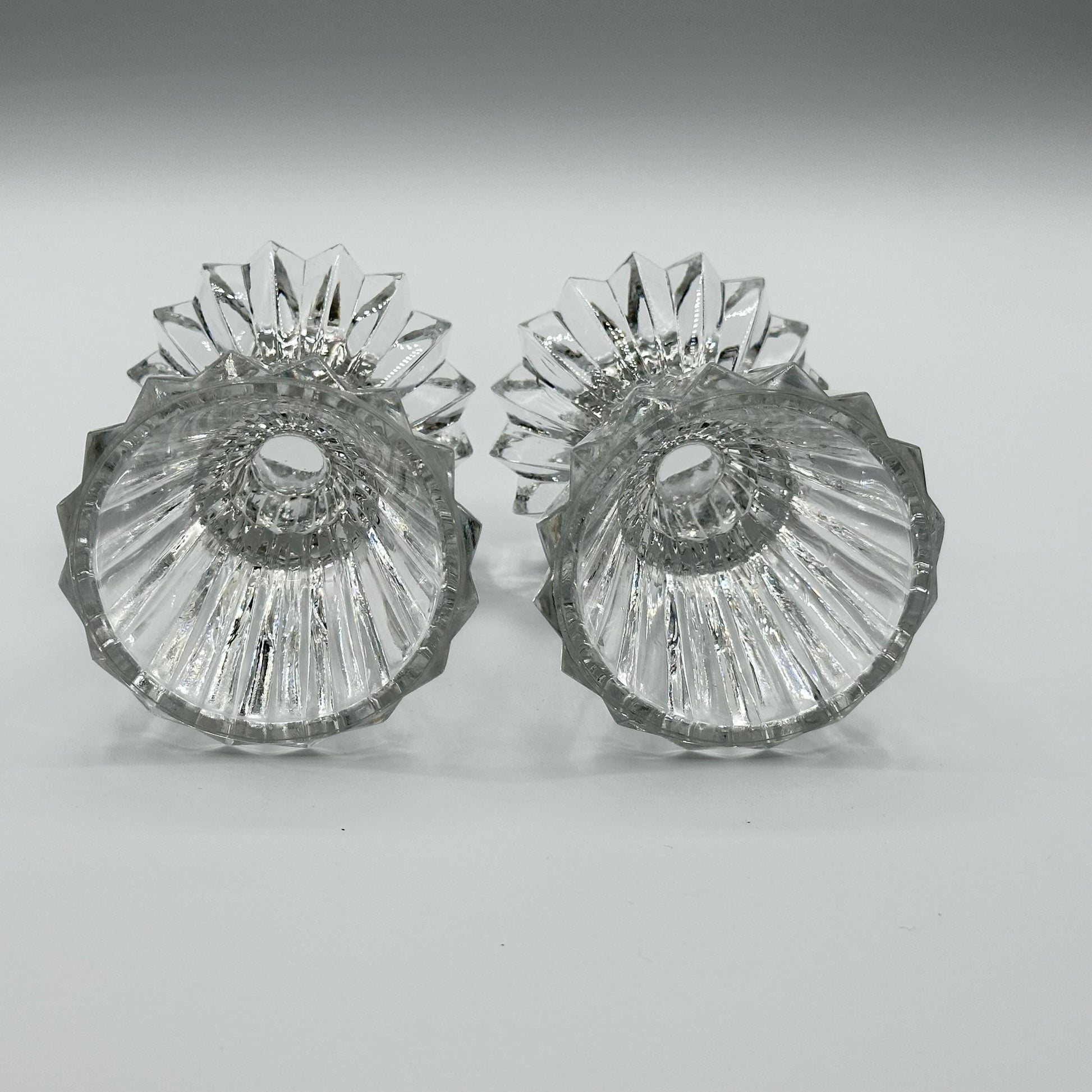 Vintage Mikasa Cut Crystal Taper Candle Holders - Elegant Heavy Glass Stands for Home Décor