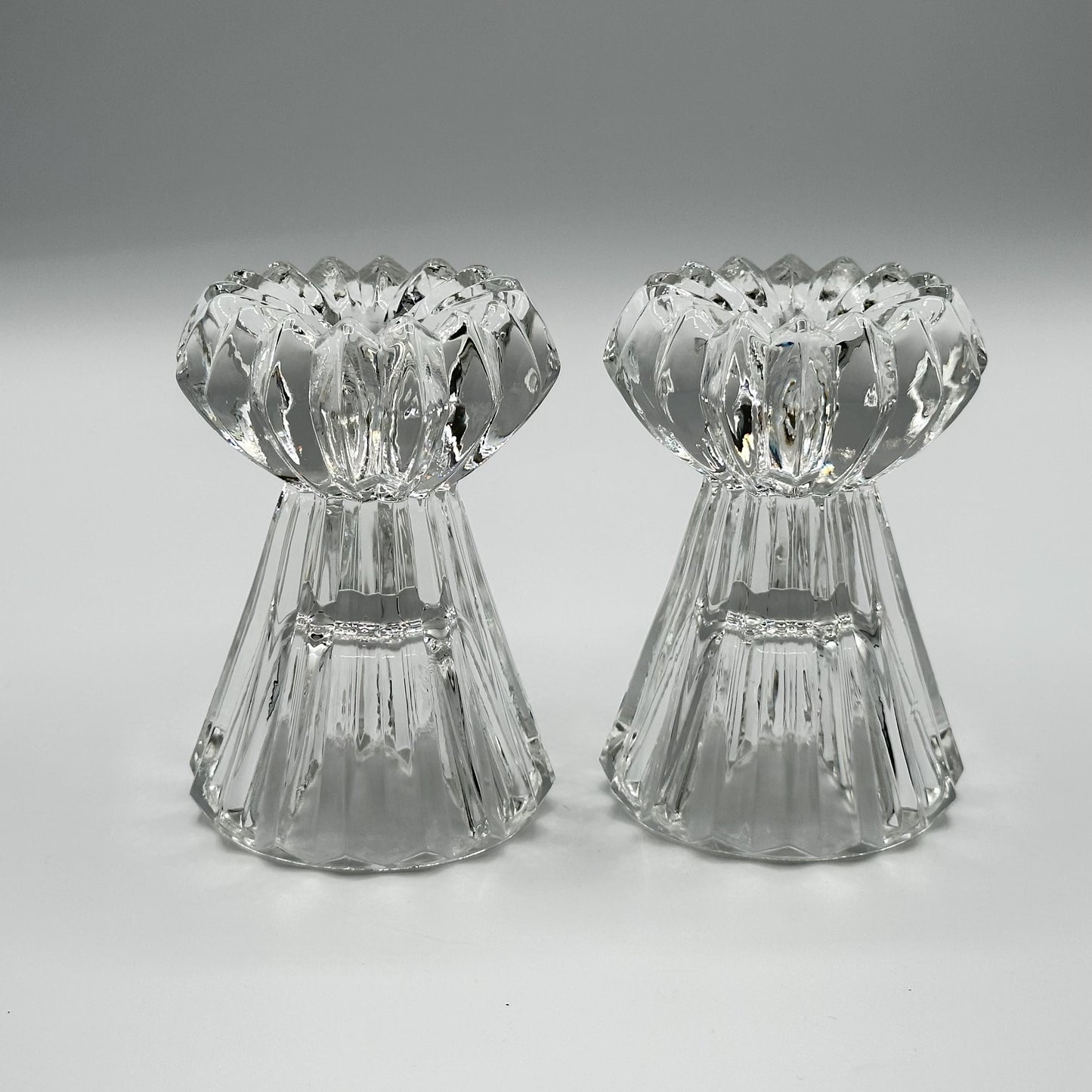 Vintage Mikasa Cut Crystal Taper Candle Holders - Elegant Heavy Glass Stands for Home Décor