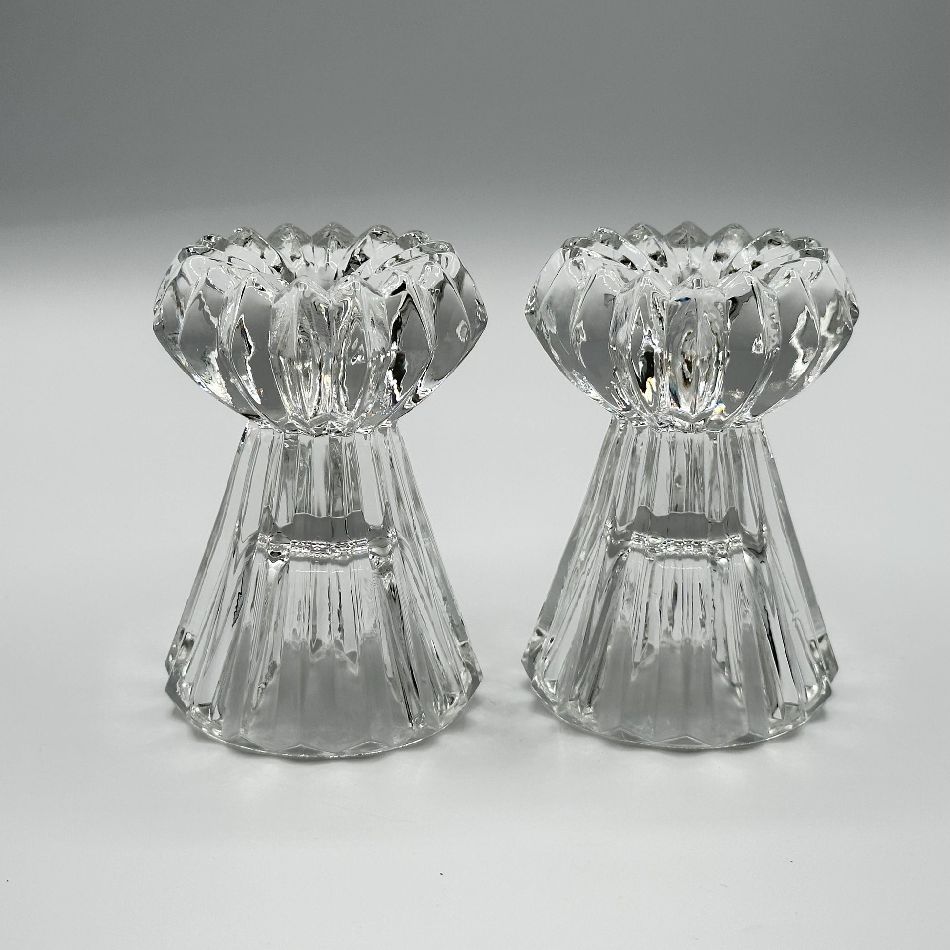 Vintage Mikasa Cut Crystal Taper Candle Holders - Elegant Heavy Glass Stands for Home Décor